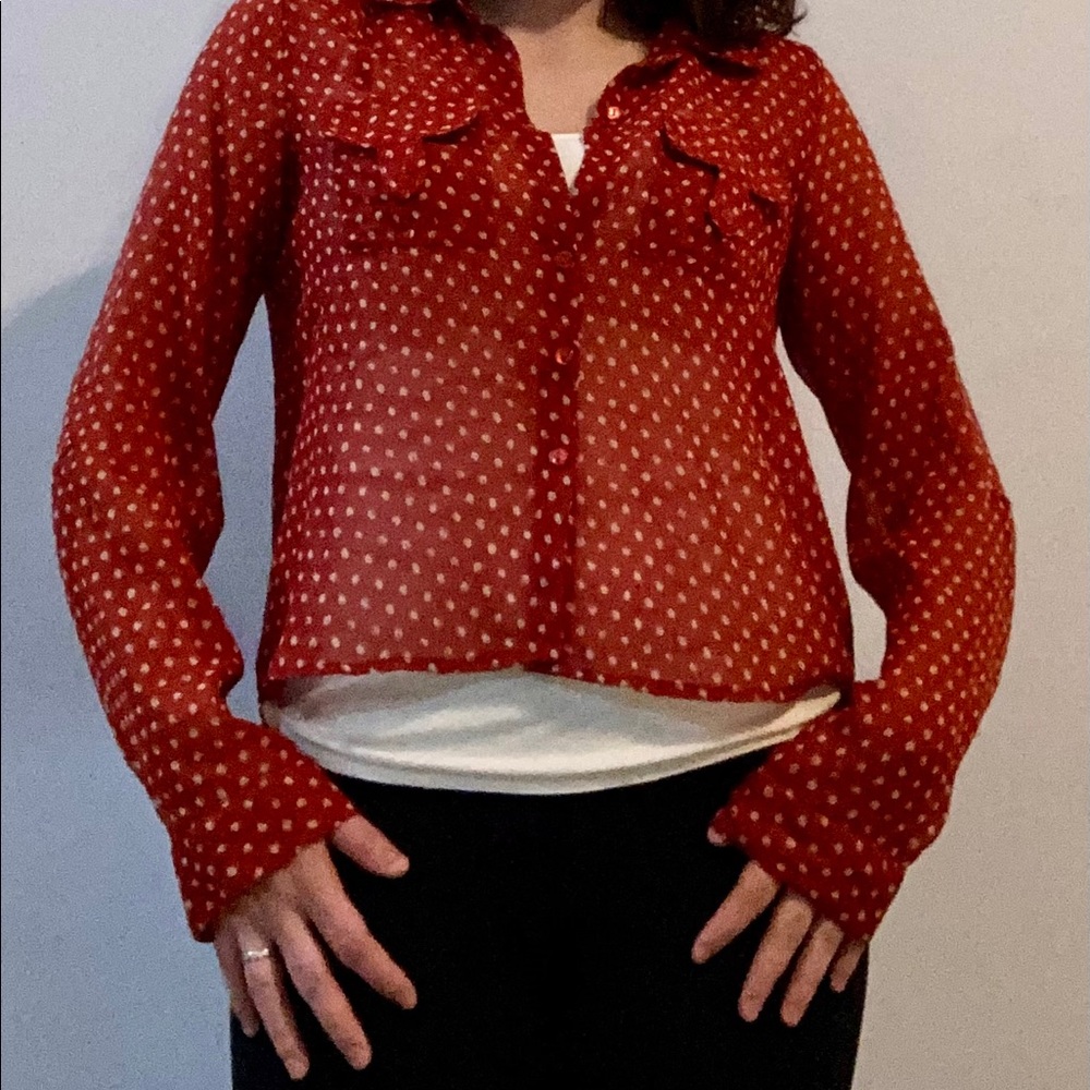 Red Polka Dot blouse